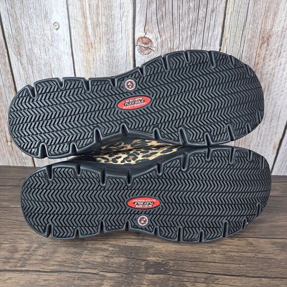 Skechers Sure Track Comp Toe Work Shoes Slip/Oil Resistant Women's 11 Leopard - Picture 8 of 9
